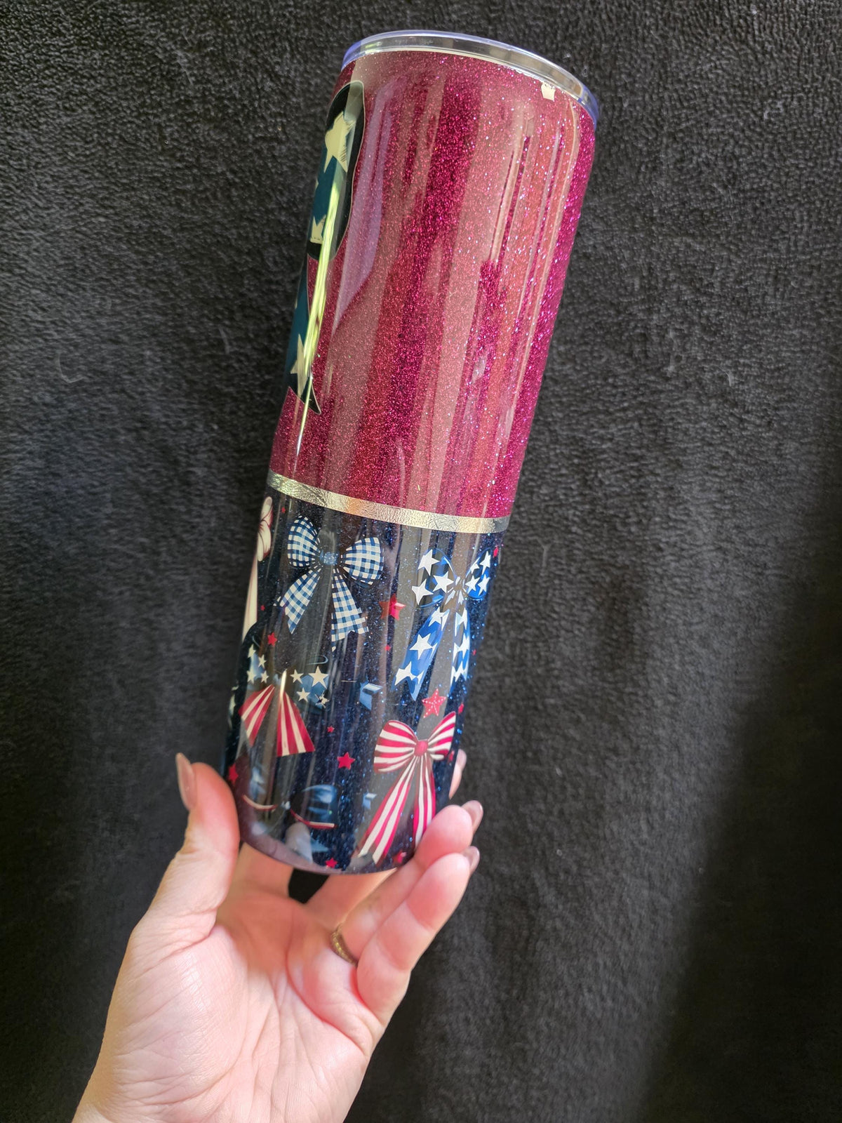 Patriotic Bow | 30oz Skinny Stainless Steel Epoxy Tumbler