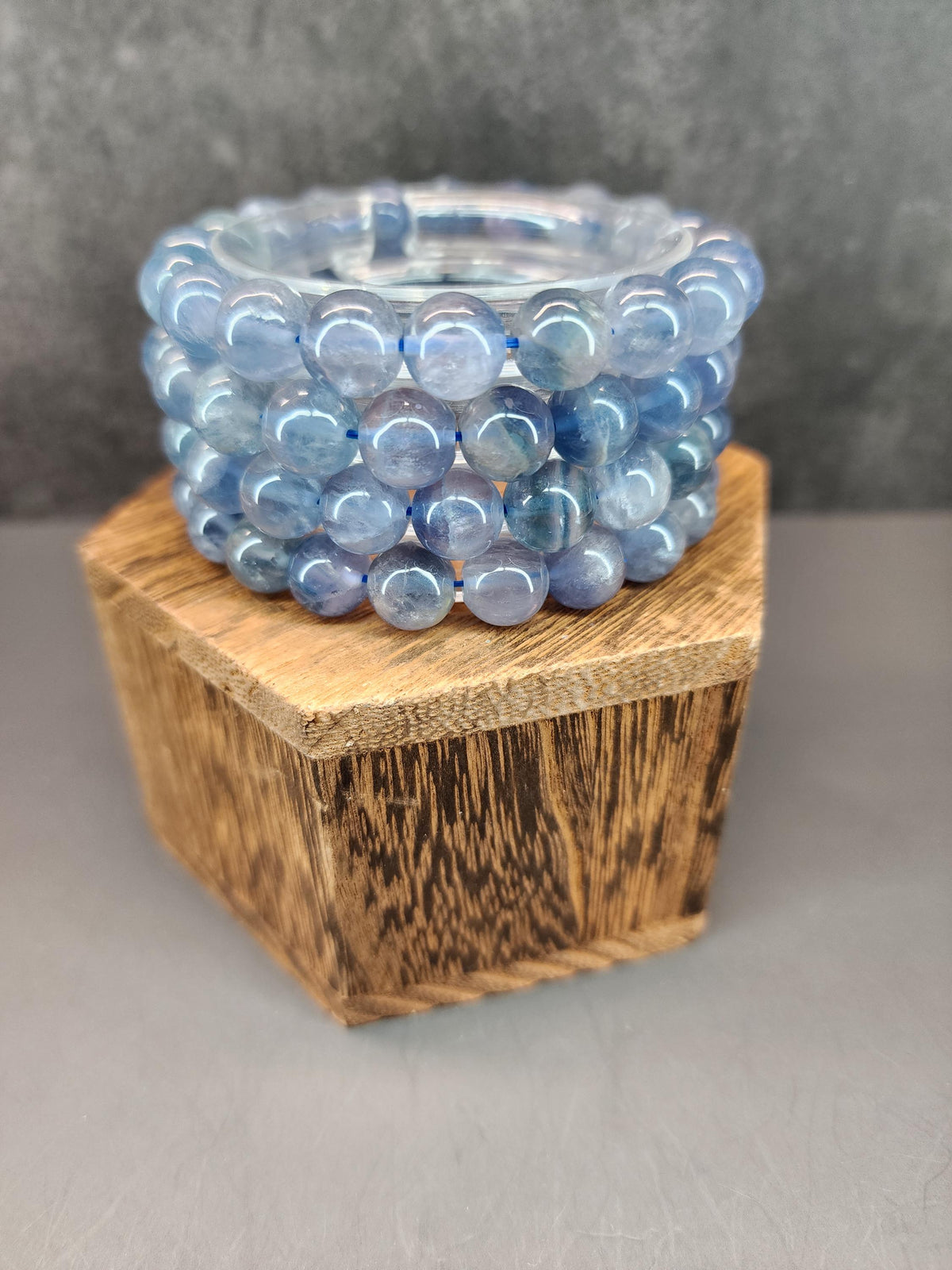Natural Dark Blue Fluorite 9mm Stretch Bracelet