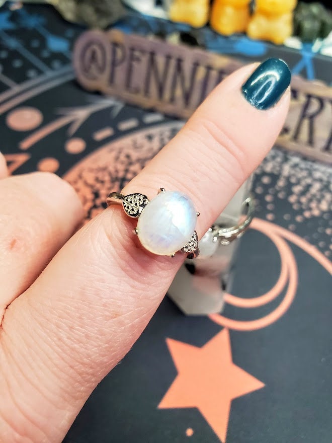 Natural Blue Moonstone Ring