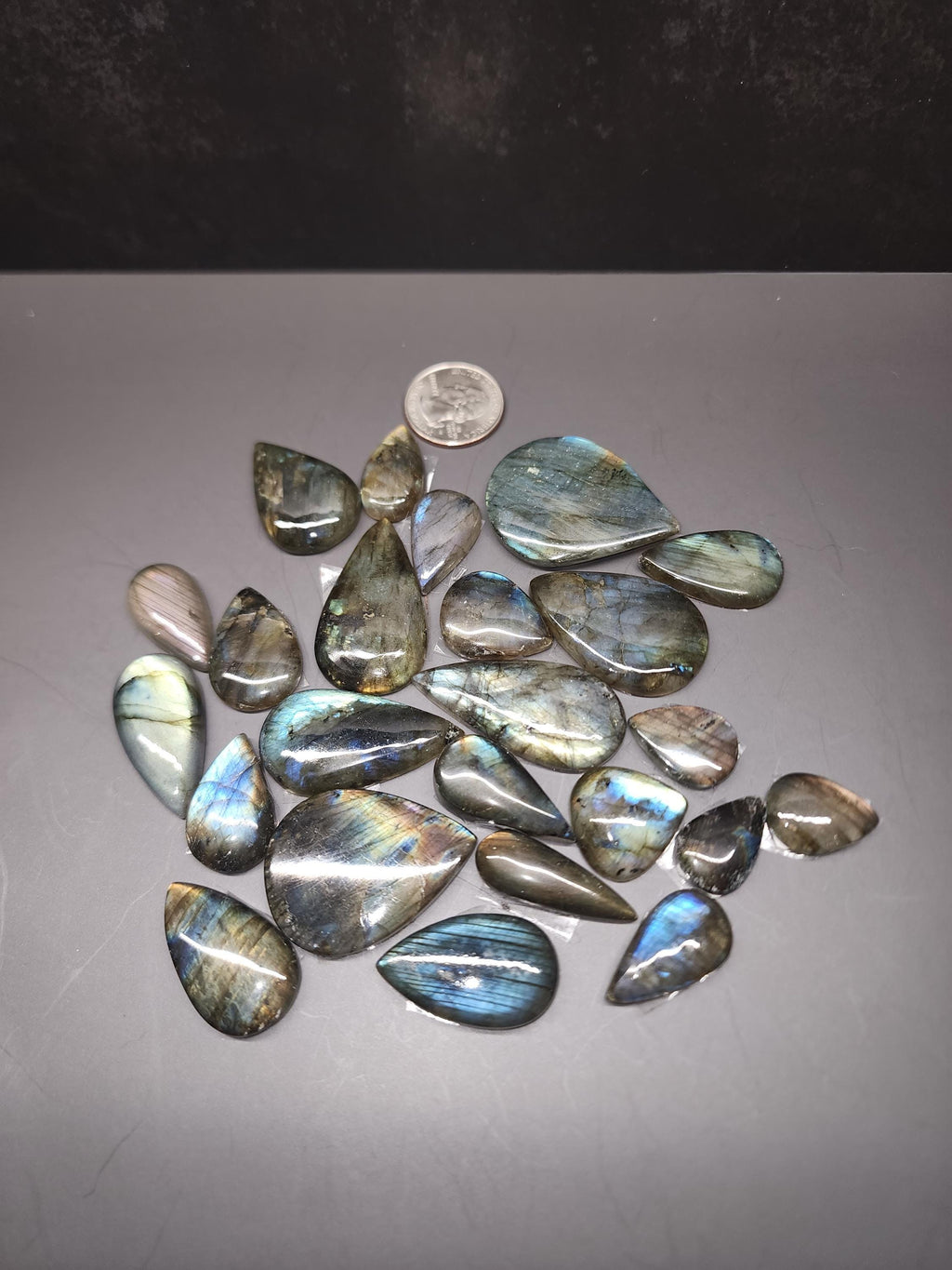 Bulk Lot | Natural Labradorite Teardrop Cabochons