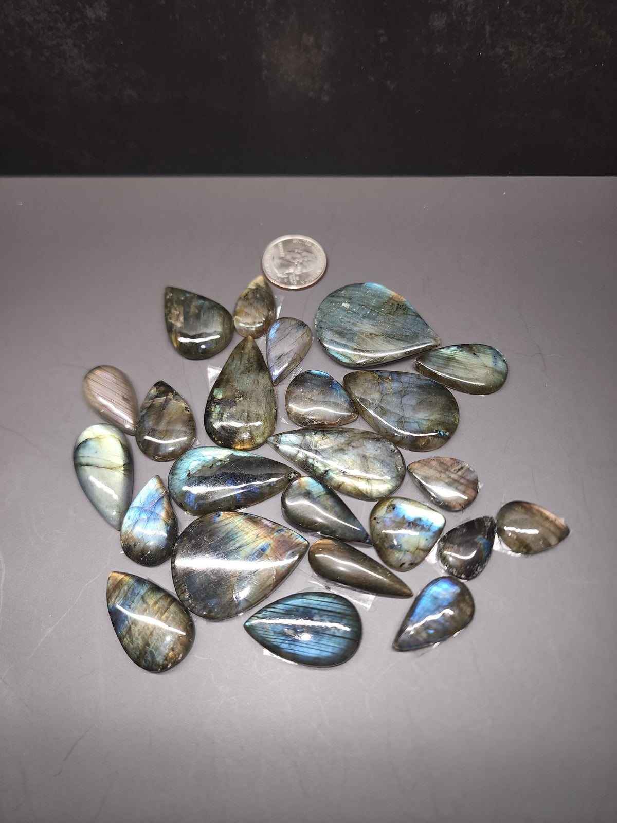 Bulk Lot | Natural Labradorite Teardrop Cabochons
