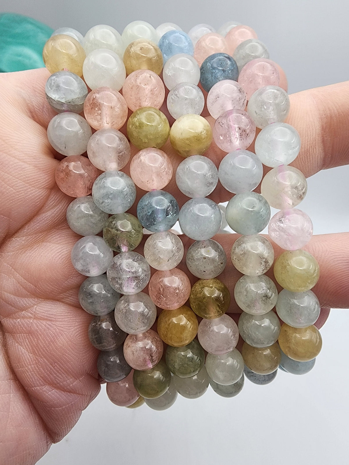 Natural Morganite 8mm Stretch Bracelet