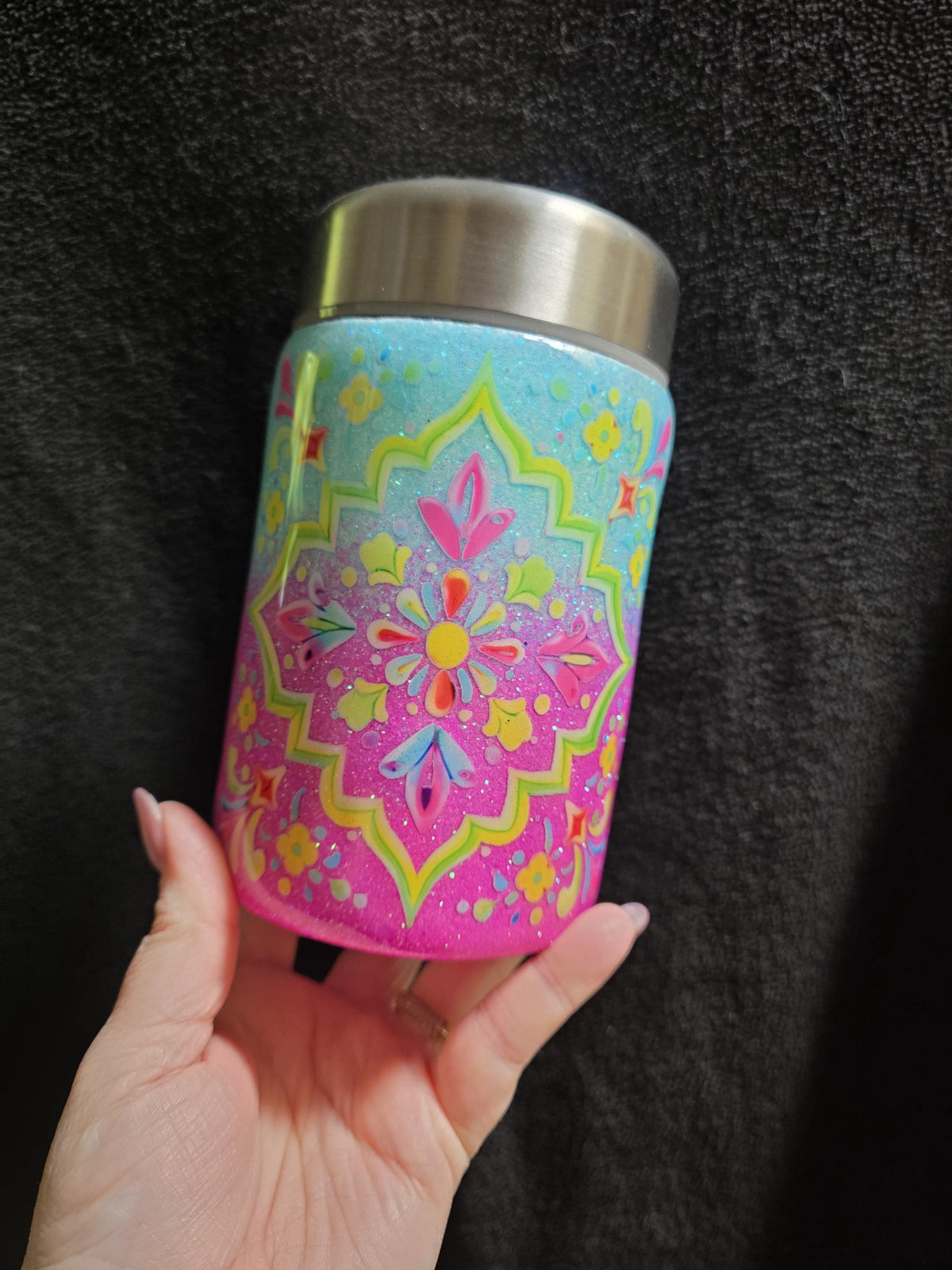 Mandala Tile | 17oz Stainless Steel Epoxy Food Jar