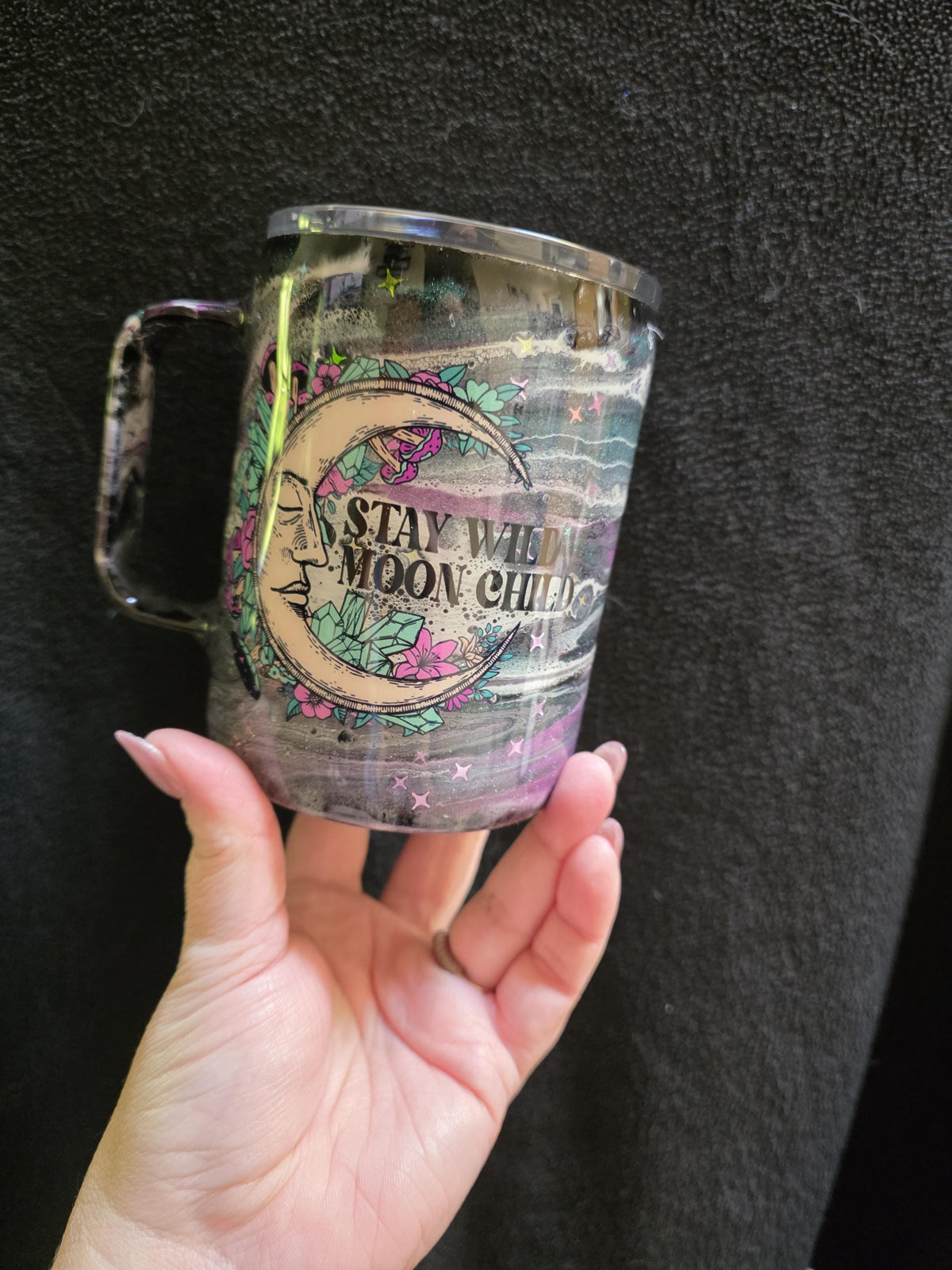 Stay Wild Moon Child | 10oz Coffee Cup Stainless Steel Epoxy Mug