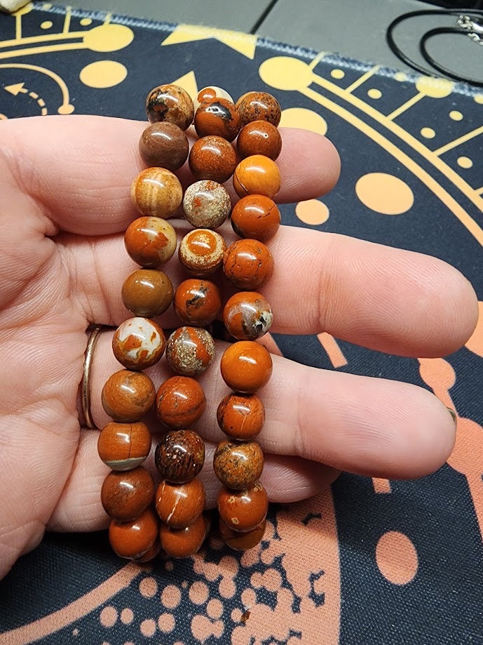 Natural Red Jasper 8mm Stretch Bracelet