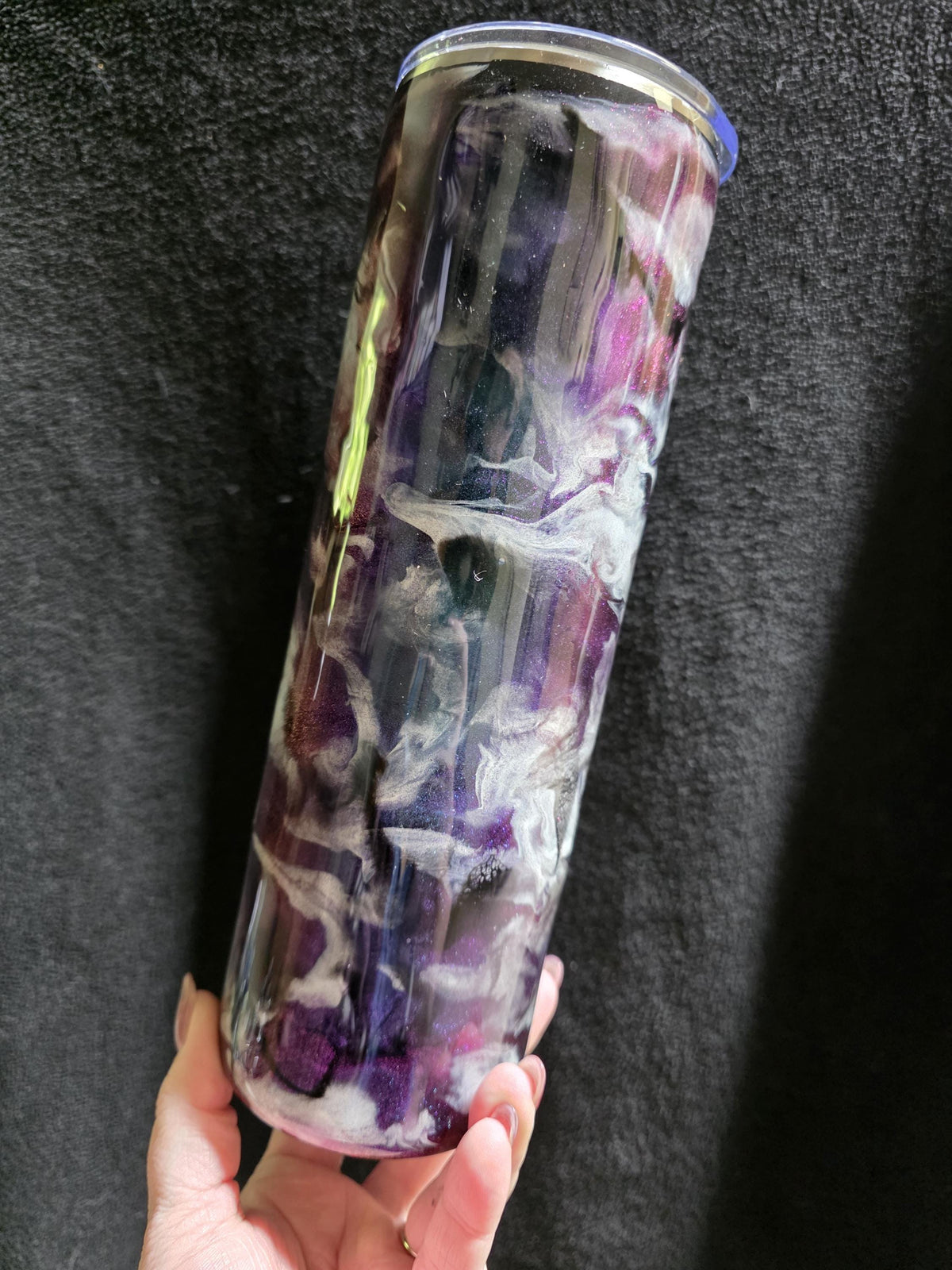 Purple, Blue & Green Color Shift - No Decal | 30oz Skinny Stainless Steel Epoxy Tumbler