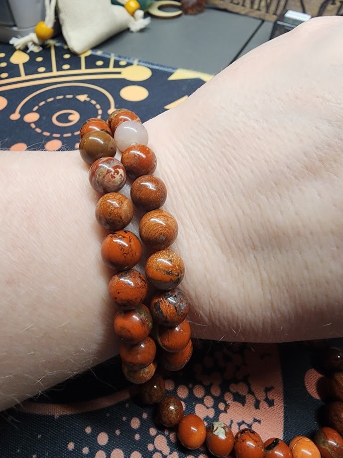 Natural Red Jasper 8mm Stretch Bracelet