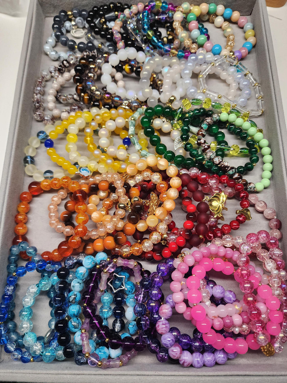 Mystery Stretch Bracelets 8-12mm | Multiple Colors and Style Options