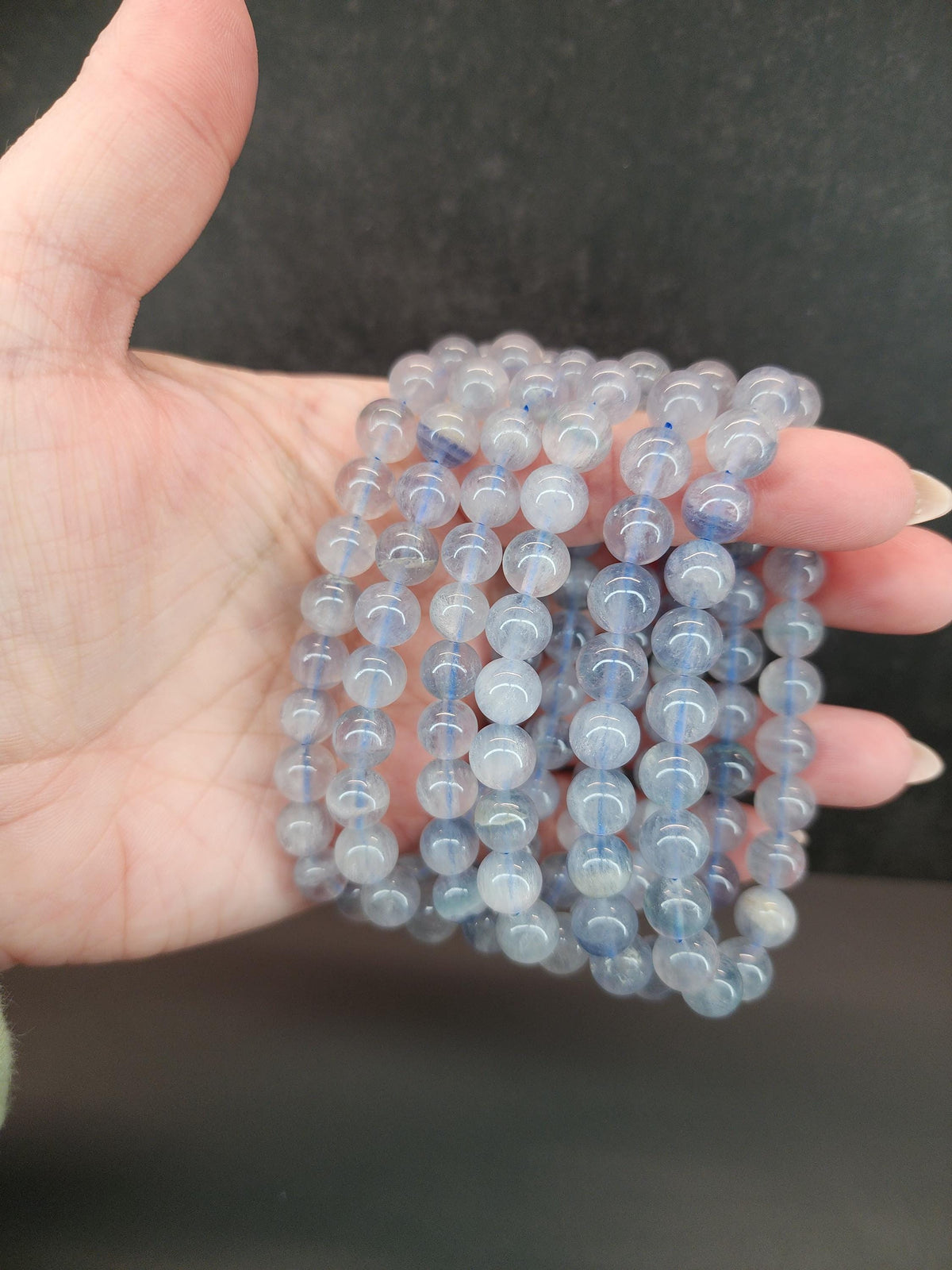 Natural Light Blue Fluorite 8mm Stretch Bracelet