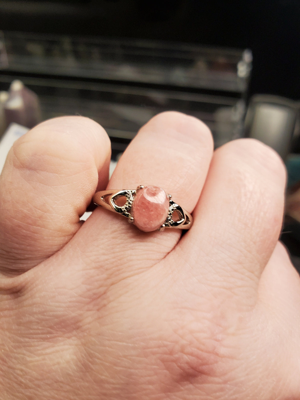 Natural Rhodochrosite Ring