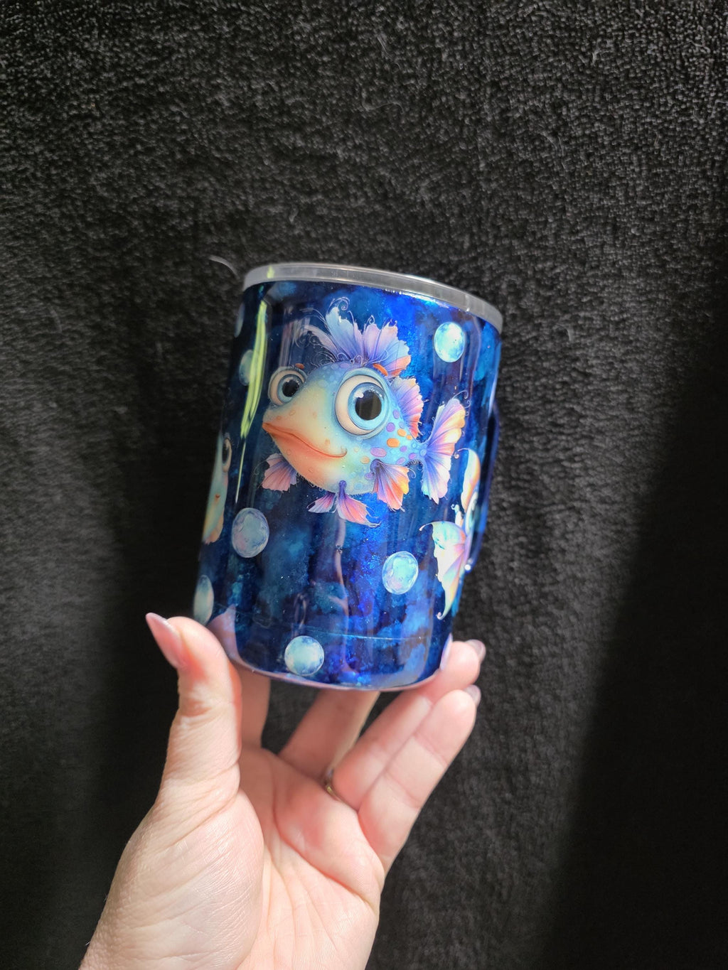 Adorable Fish Bowl | 10oz Coffee Cup Stainless Steel Epoxy Mug