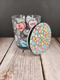 Pastel Love Hearts Dot Art Stash Jar