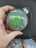 Unique Colors - Hand Painted Mandala Glitter Ornament | Shatter Proof & Pet Friendly