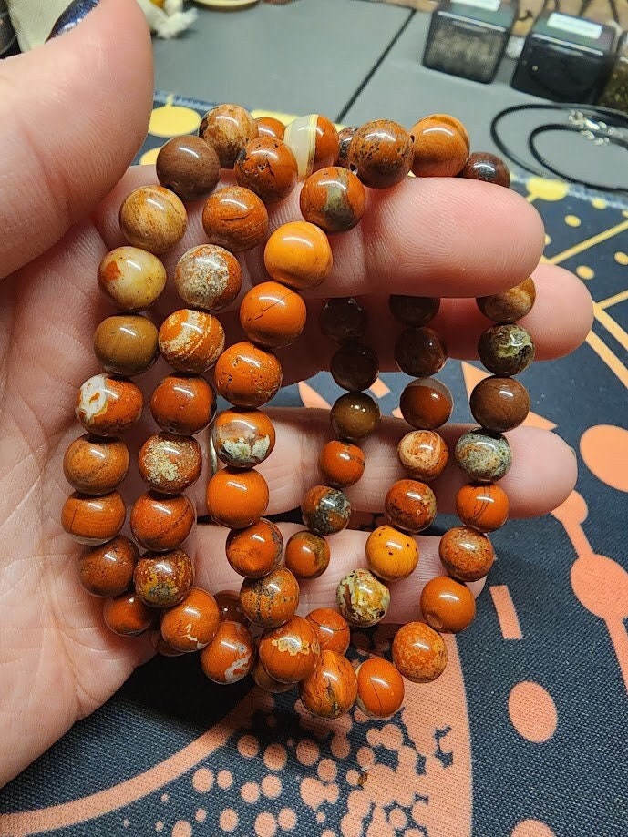 Natural Red Jasper 8mm Stretch Bracelet