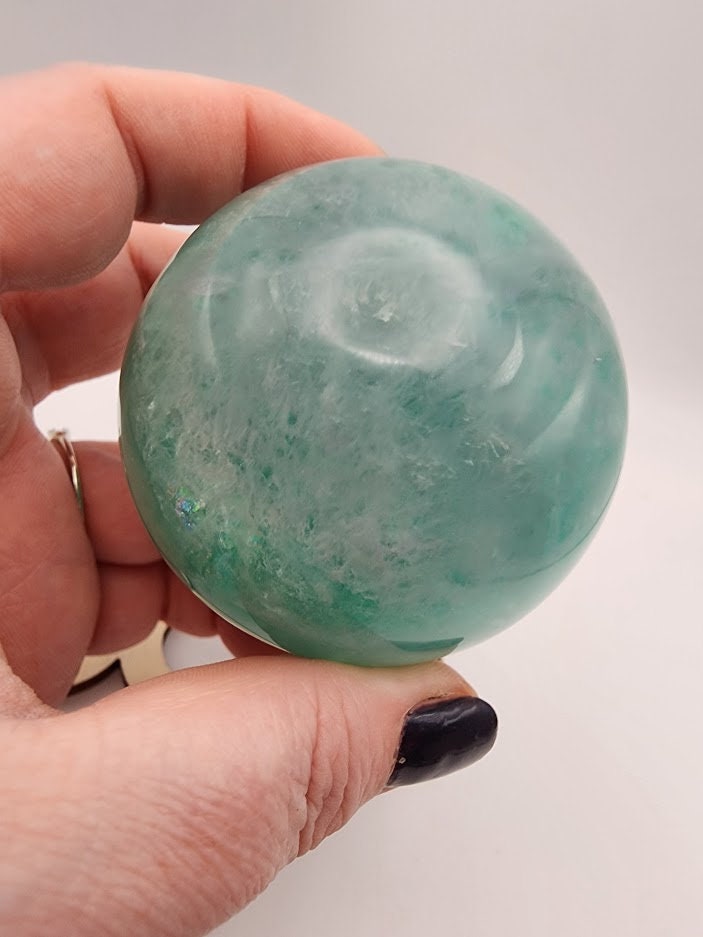 Large Vibrant Teal Green Natural Fluorite Sphere