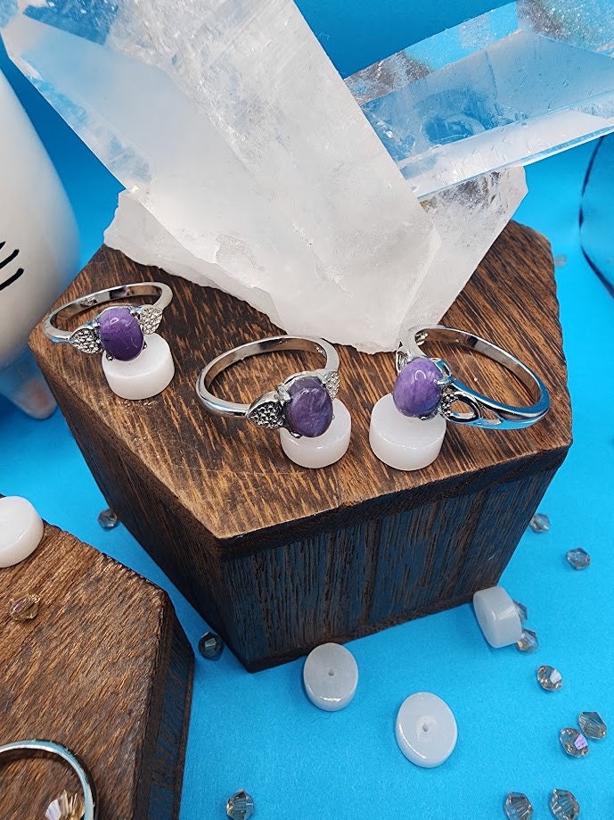 Natural Charoite Ring