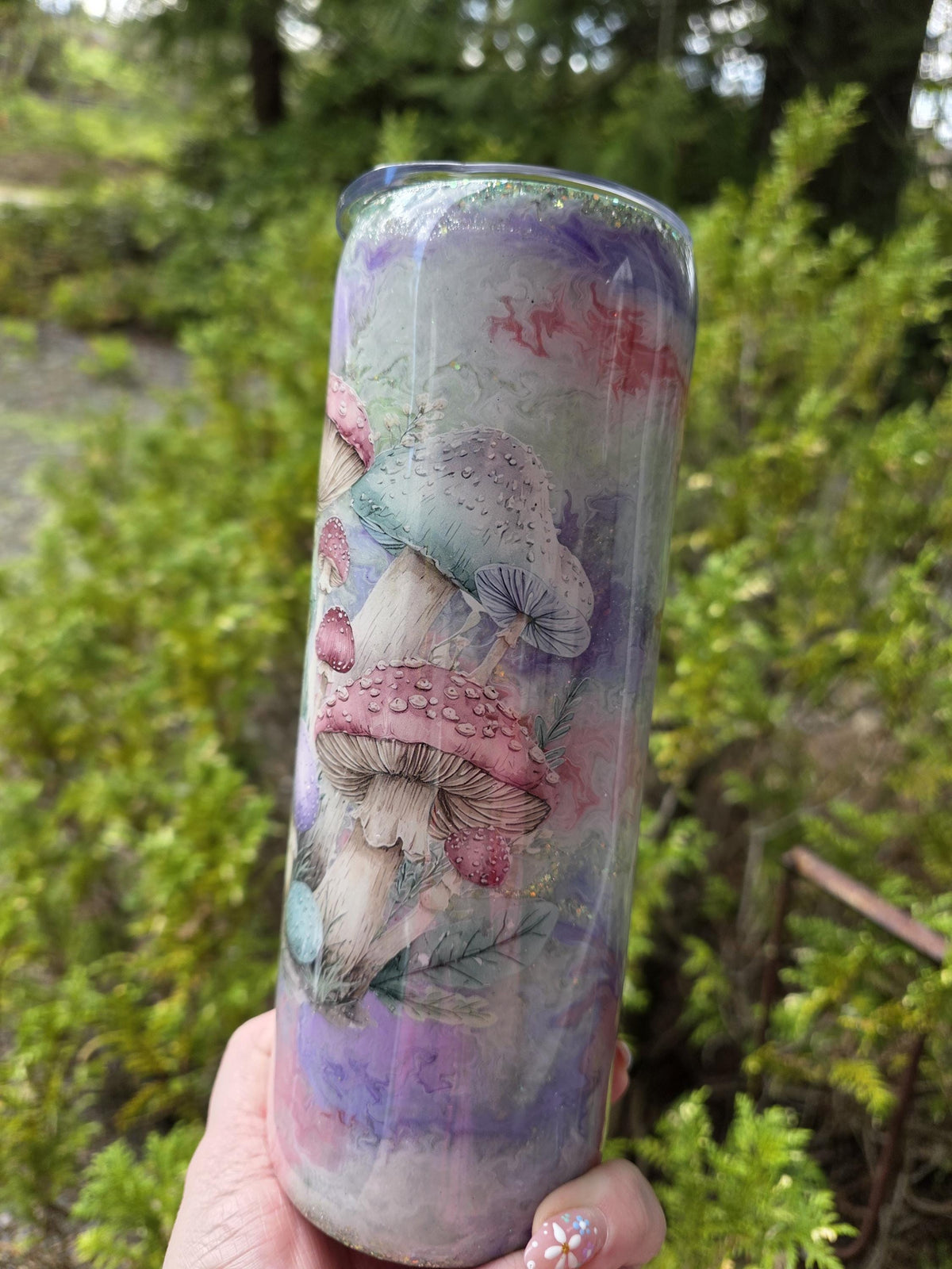 Pastel Mushrooms | 20oz Skinny Stainless Steel Epoxy Tumbler