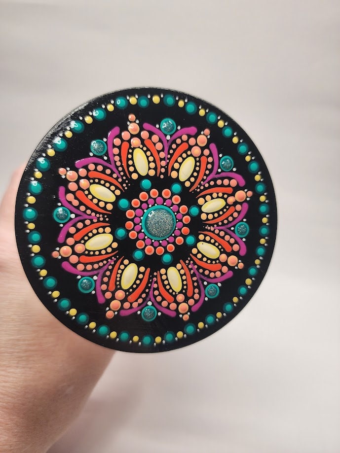 Floral Skull Mandala Stash Jar