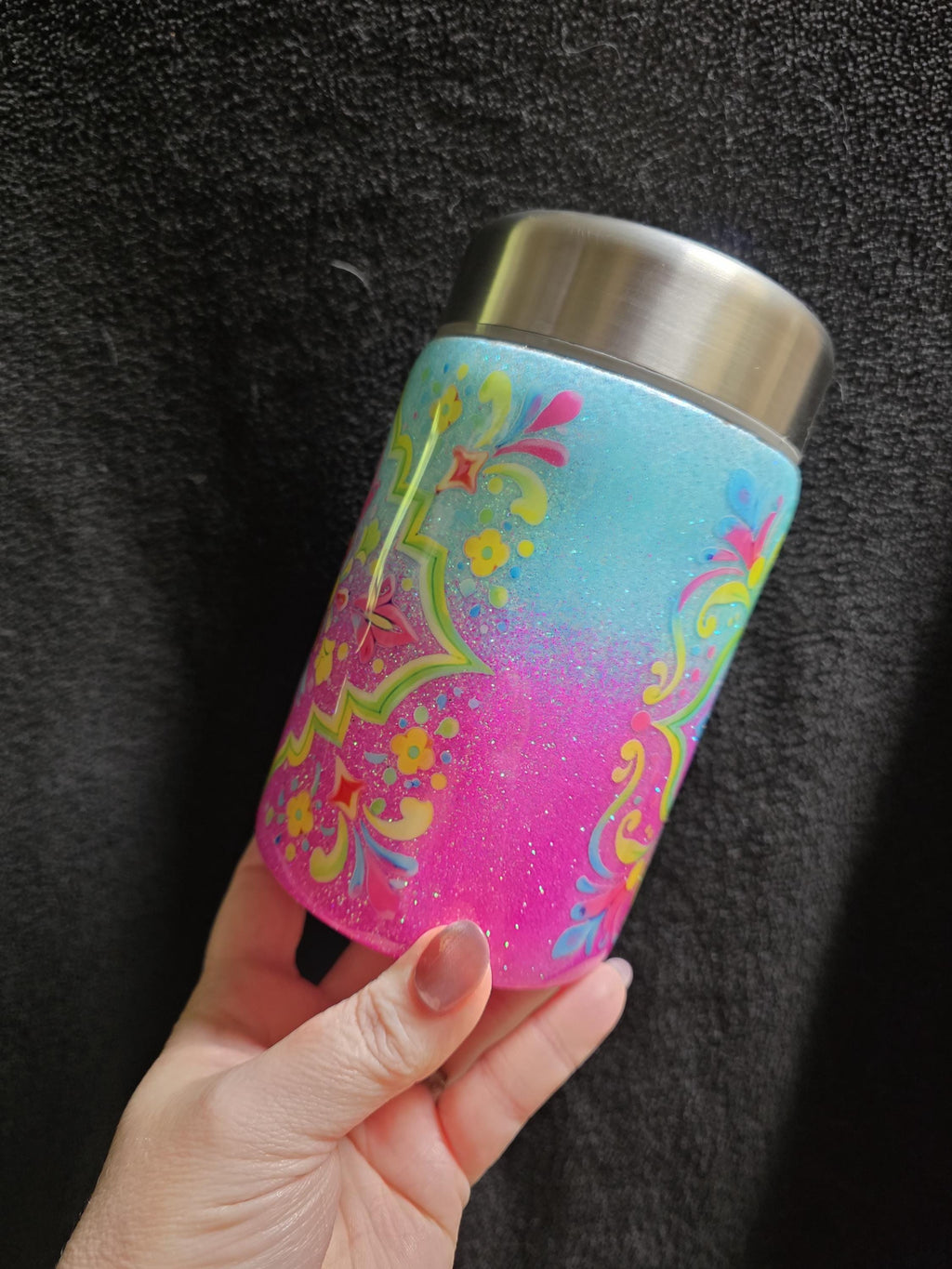 Mandala Tile | 17oz Stainless Steel Epoxy Food Jar