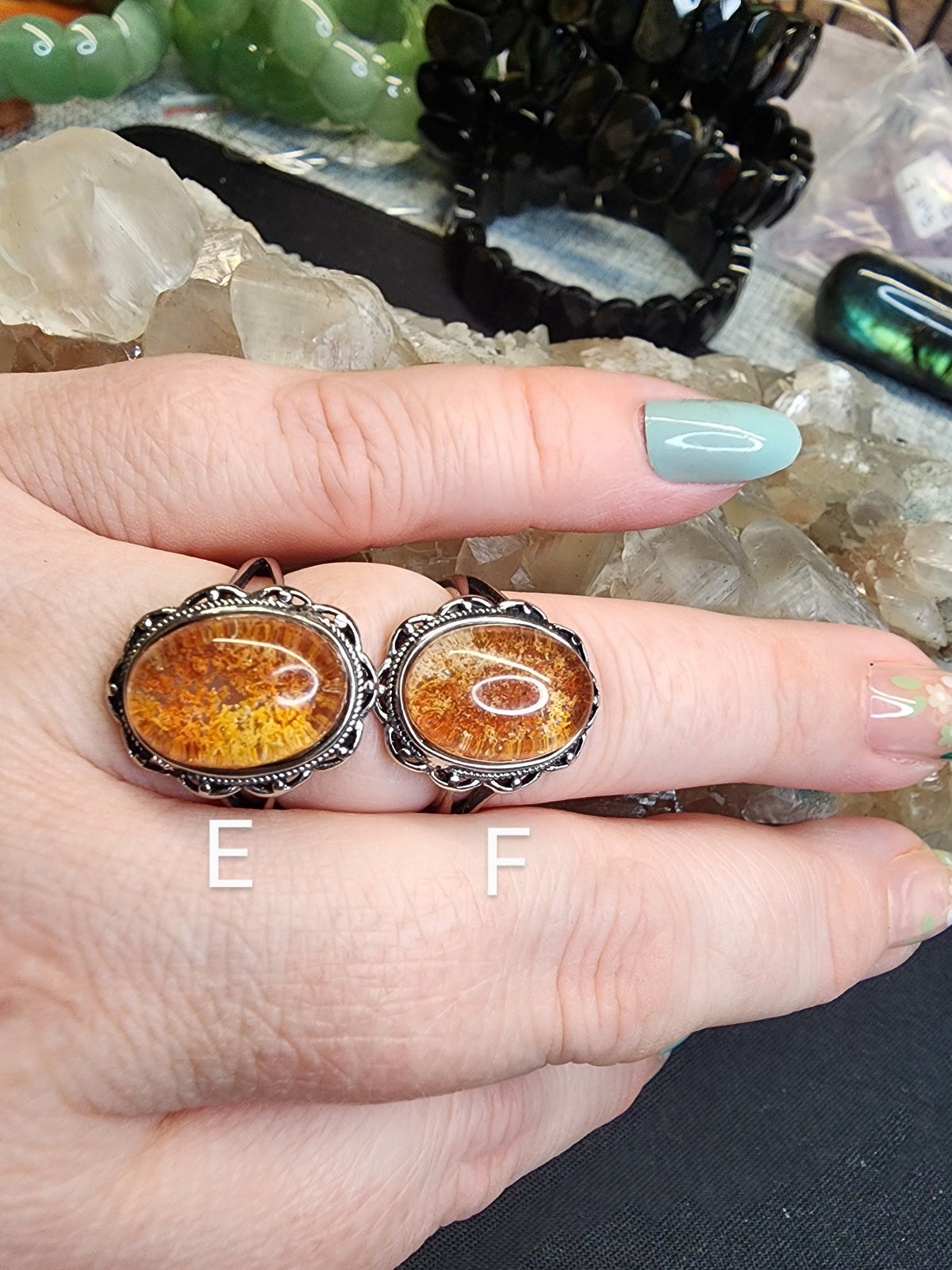 Natural Garden Quartz Adjustable Ring