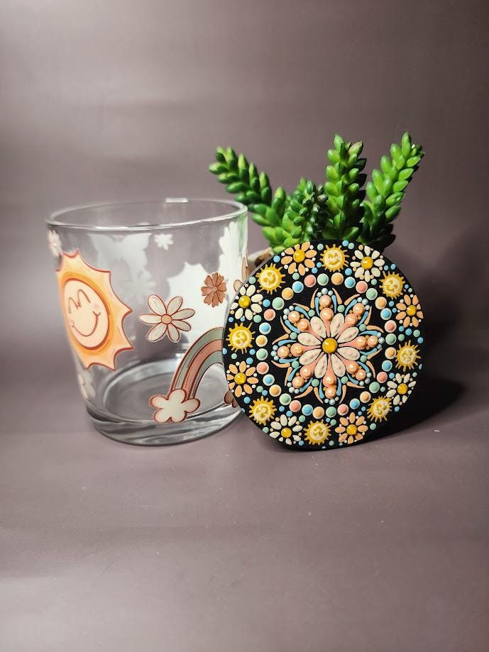Floral Sun Mandala Stash Jar