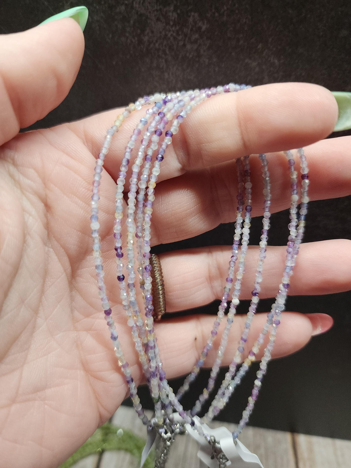Natural Crystal Anklets | Peridot, Fluorite, Black Spinel, Chrysocolla, Watermelon Tourmaline, Amazonite, Moonstone, Sunstone, Mixed