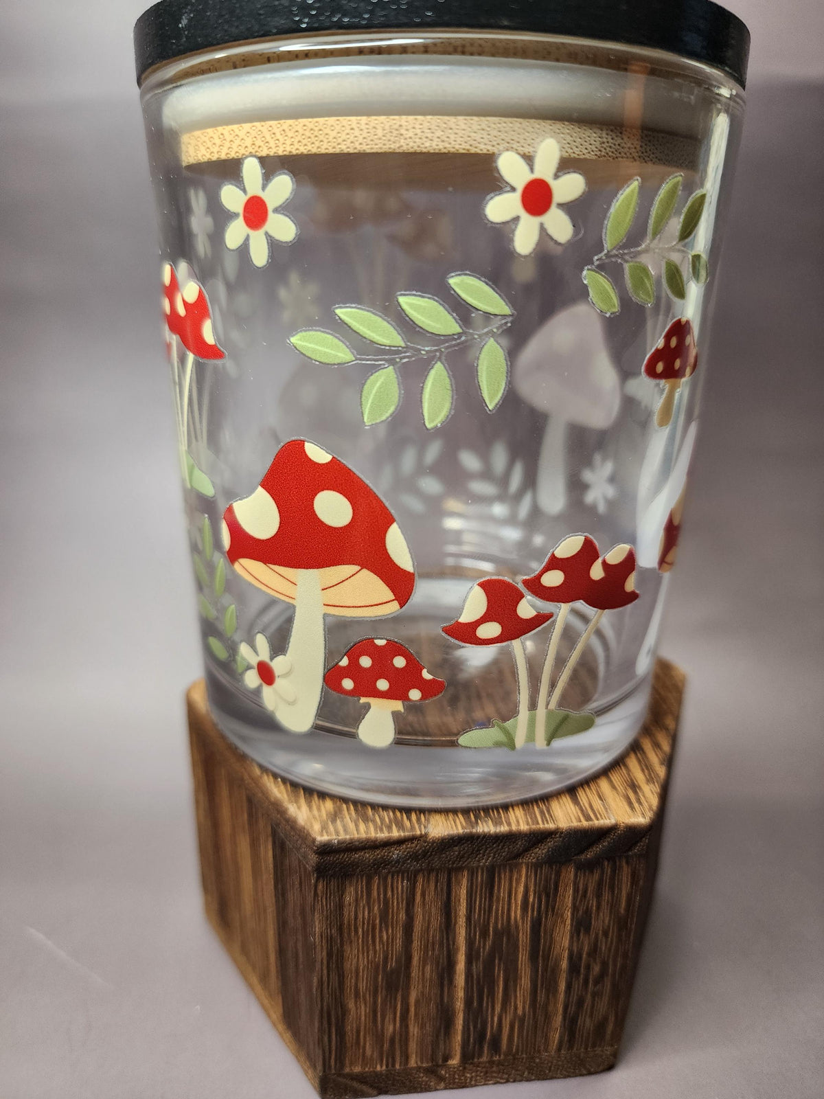 Red Mushrooms Mandala Stash Jar