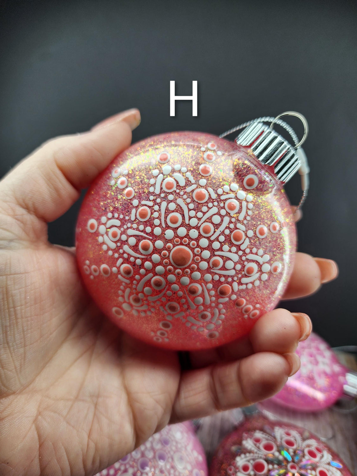 Pinks - Hand Painted Mandala Glitter Ornament | Shatter Proof & Pet Friendly