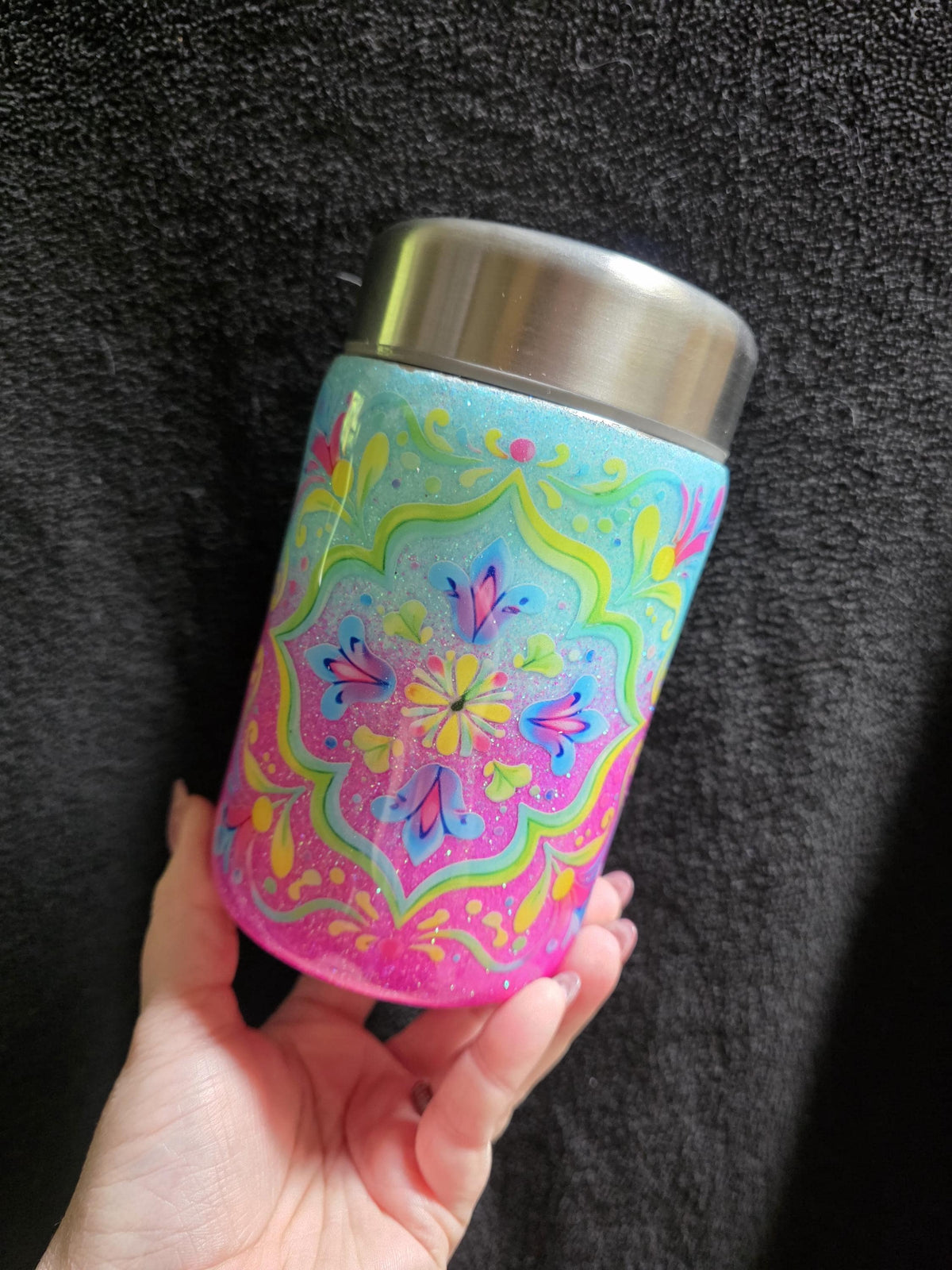 Mandala Tile | 17oz Stainless Steel Epoxy Food Jar