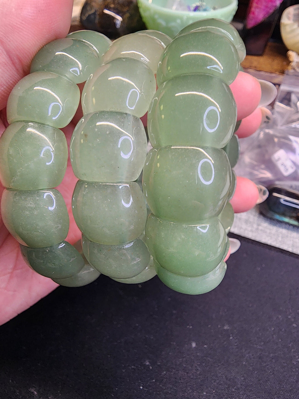 Natural Green Aventurine 18mm Stretch Bangle