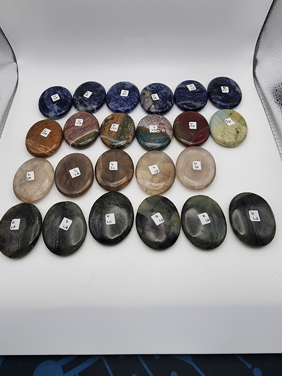Oval Worry Stones | Sodalite, Smoky Quartz, Ocean Jasper, Labradorite