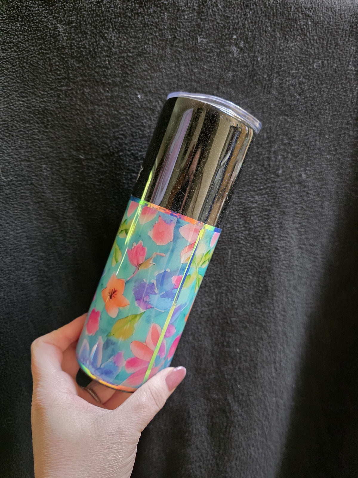 Mandala & Flowers - Hand Painted | 20oz Skinny Stainless Steel Epoxy Tumbler