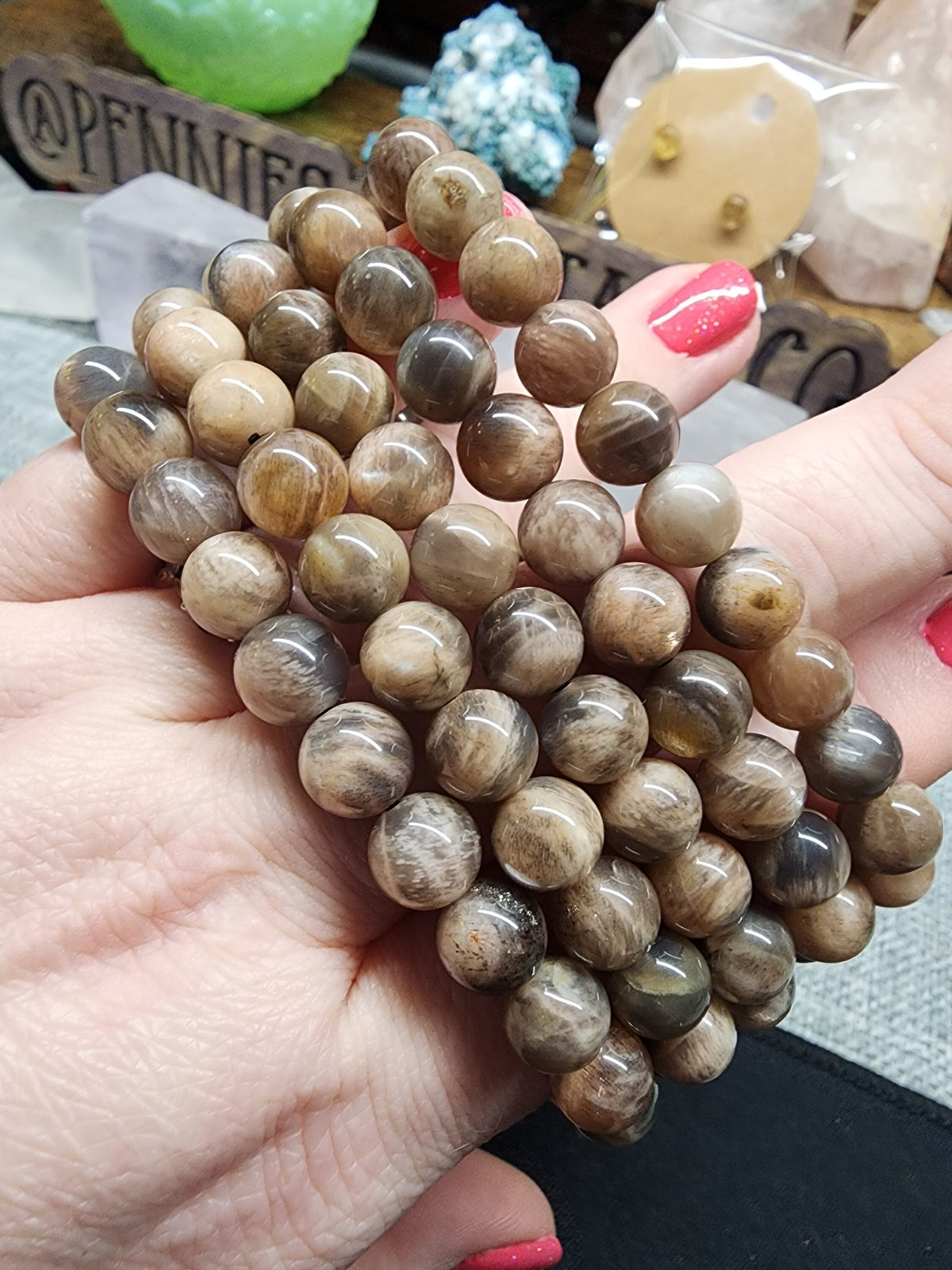 Natural Black Moonstone 8mm Stretch Bracelet