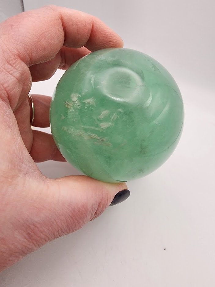 Large Vibrant Teal Green Natural Fluorite Sphere