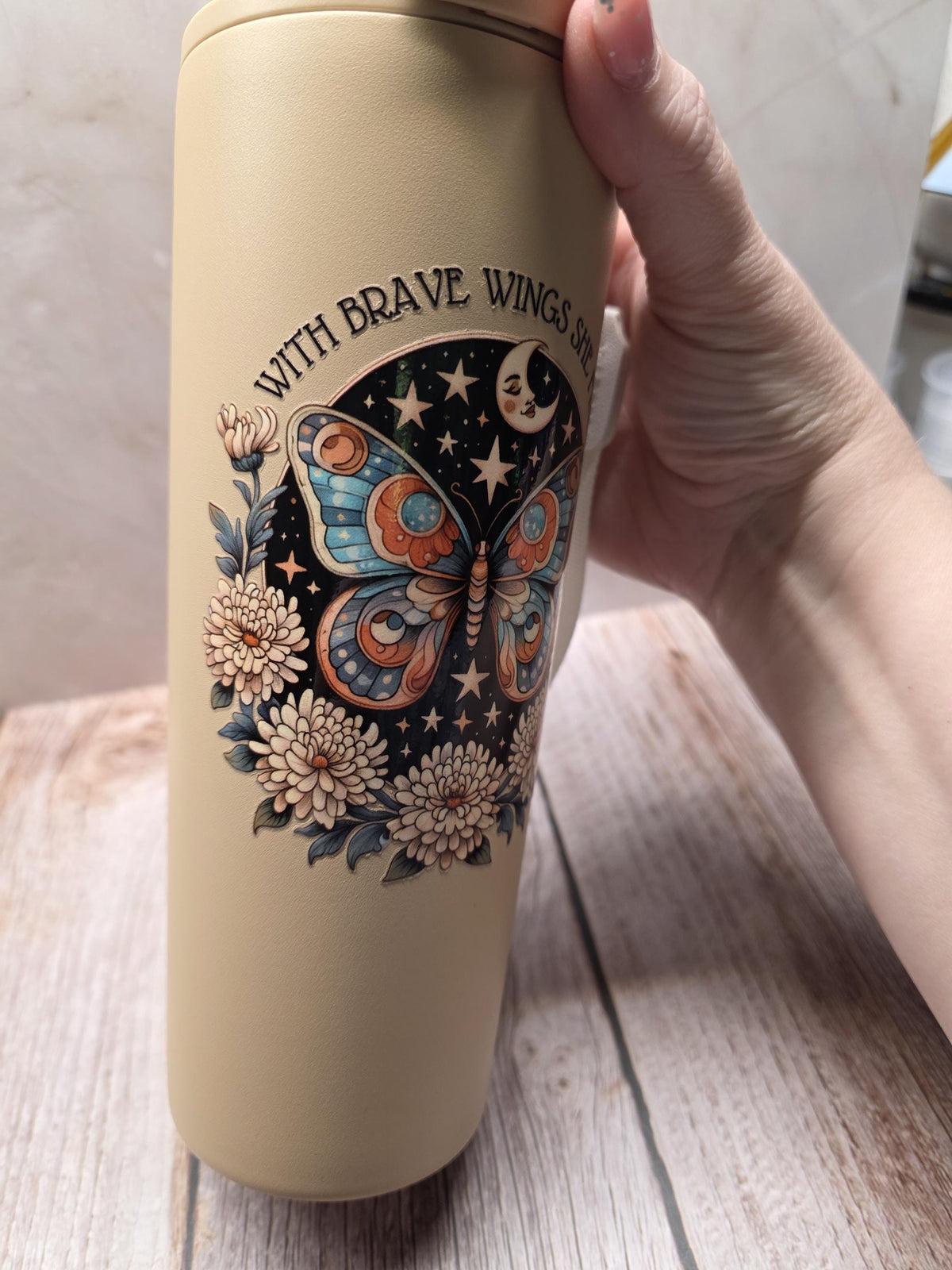 Moth & Quote | Powder Coated Stainless Steel 24oz Tumbler