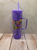 Thrift Queen | Purple Jelly Glass 20oz Skinny Tumbler W/Handle