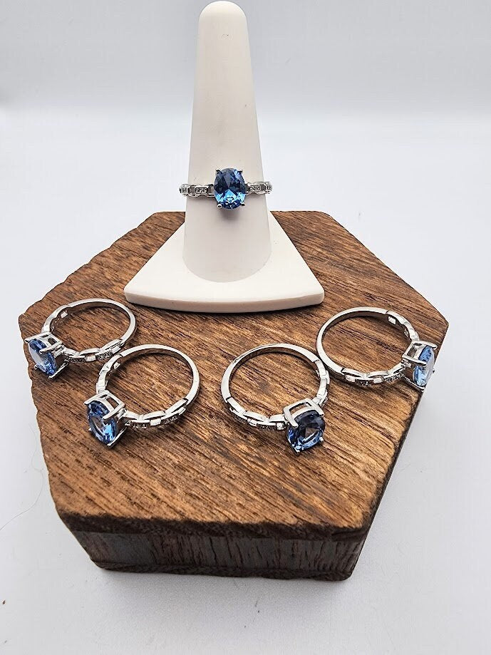 Natural Blue Topaz Rings
