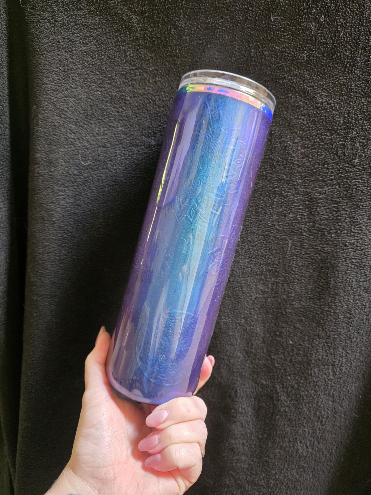 Embossed Mandalas Color Shift | 30oz Skinny Stainless Steel Epoxy Tumbler