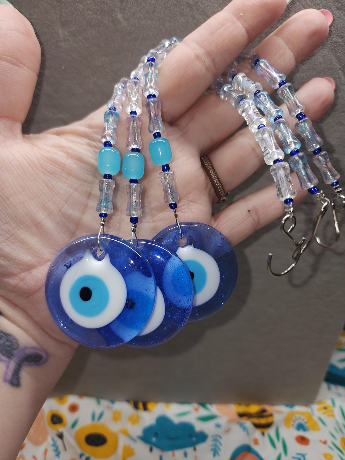 Blue Evil Eye Single Strand Suncatchers