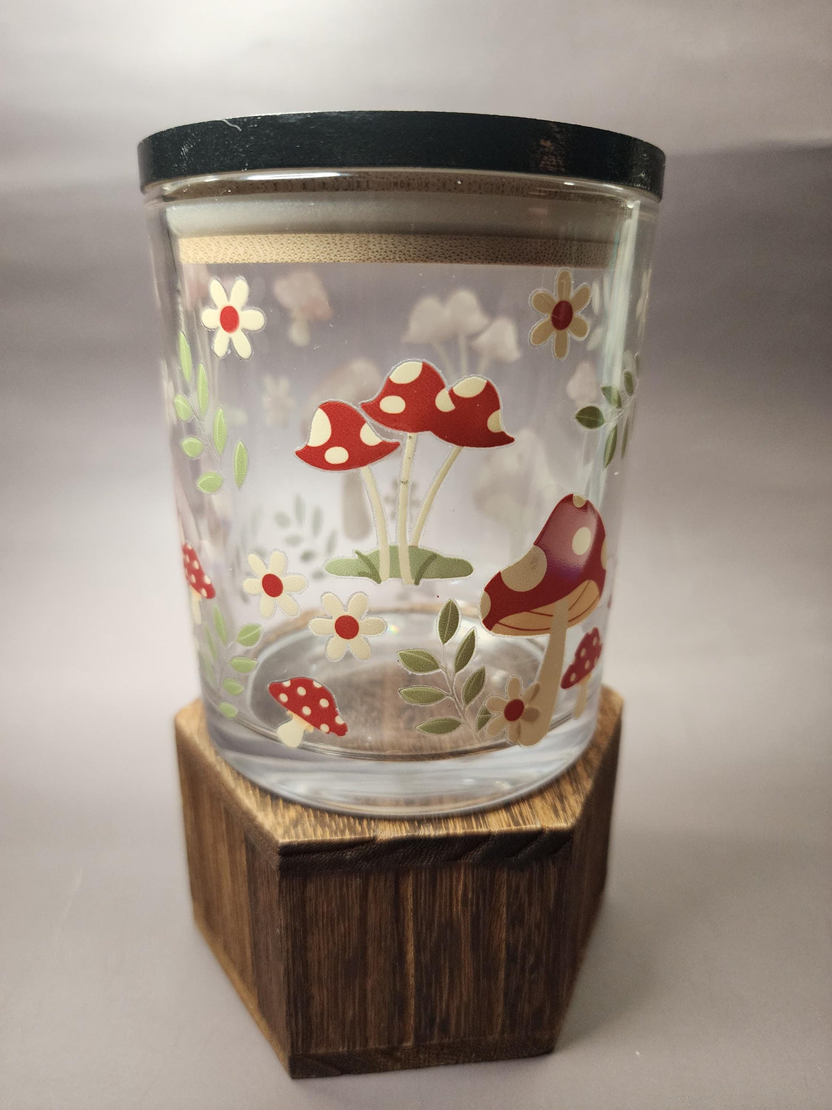 Red Mushrooms Mandala Stash Jar
