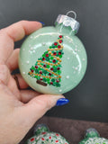 Greens - Hand Painted Mandala Glitter Ornament | Shatter Proof & Pet Friendly
