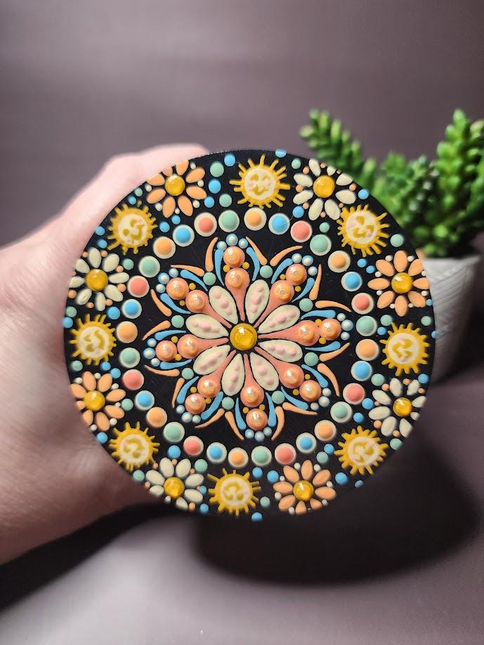 Floral Sun Mandala Stash Jar
