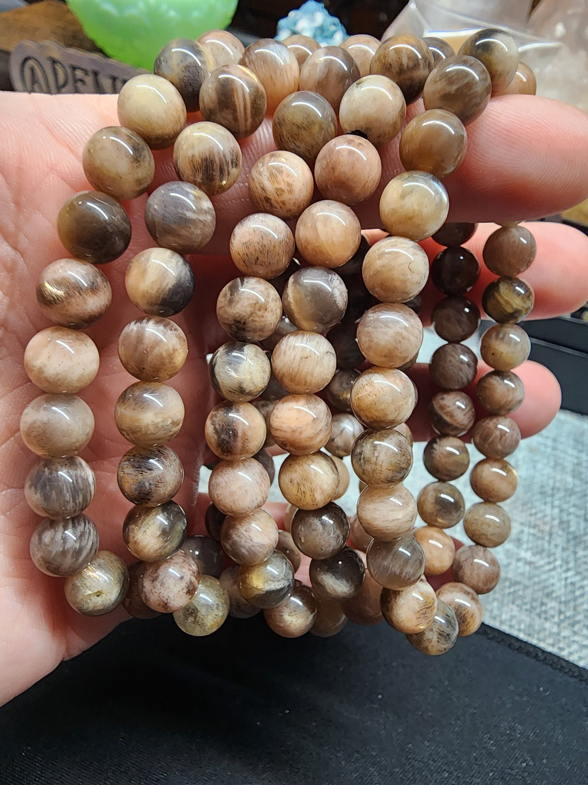 Natural Black Moonstone 8mm Stretch Bracelet