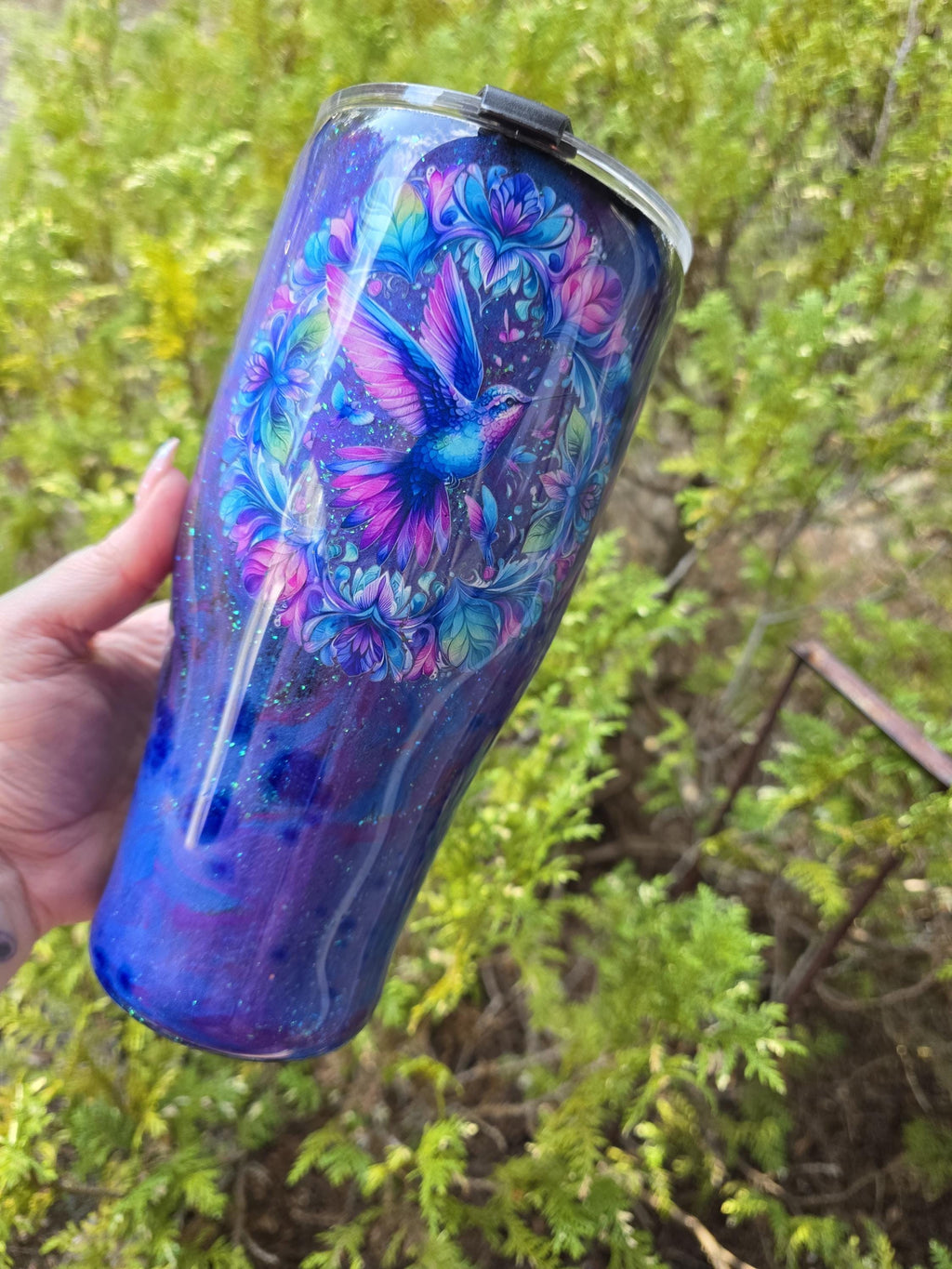 Hummingbird | 32oz Coffee Caddy Steel Epoxy Tumbler