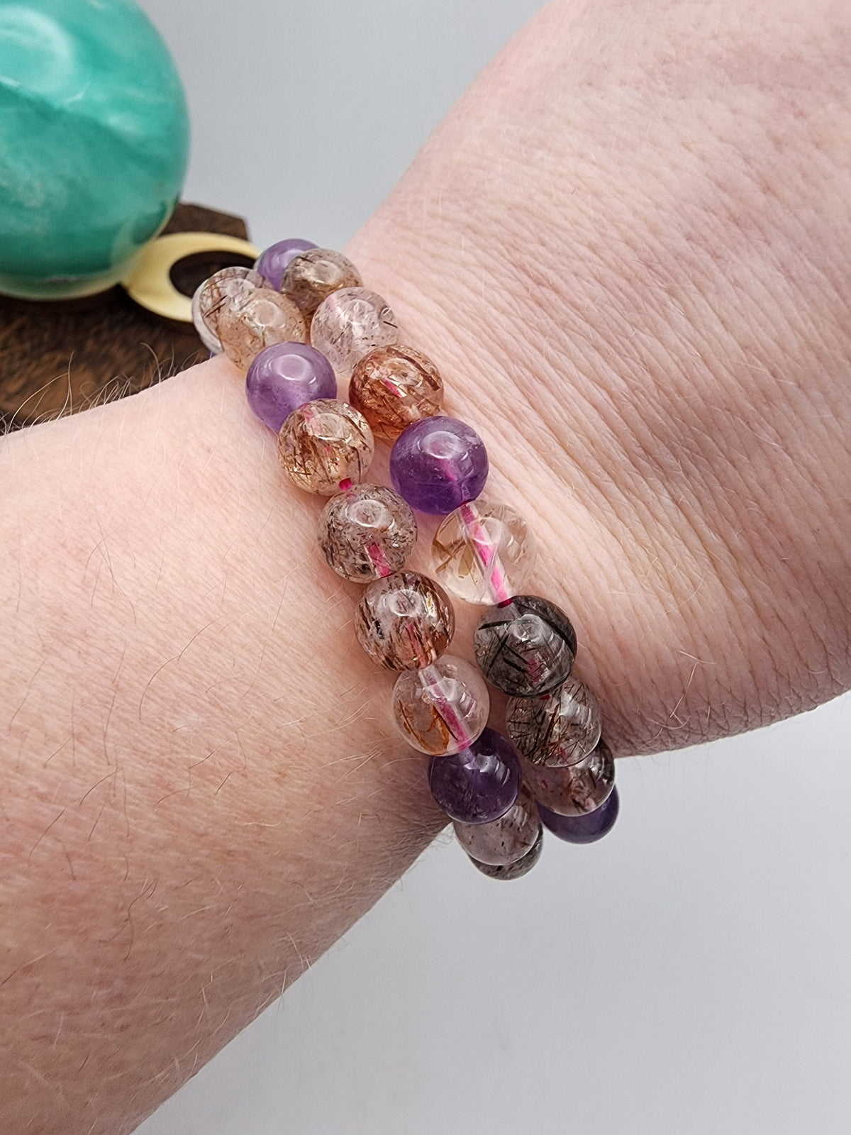 Natural Amethyst & Rutile Melody 8mm Stretch Bracelet