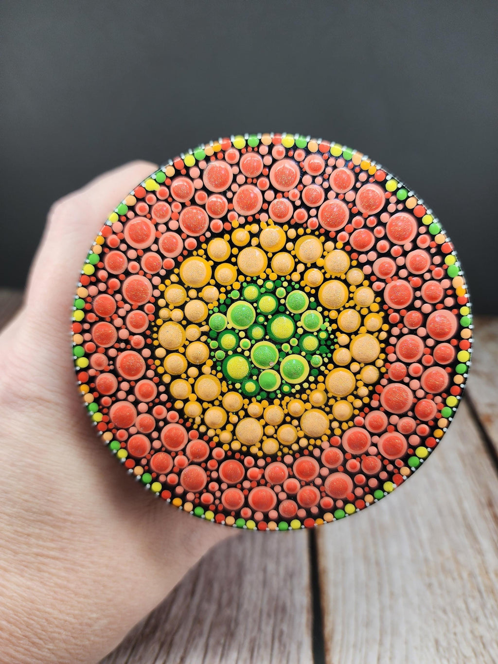 Love Summer Fruit Glass Dot Art Stash Jar