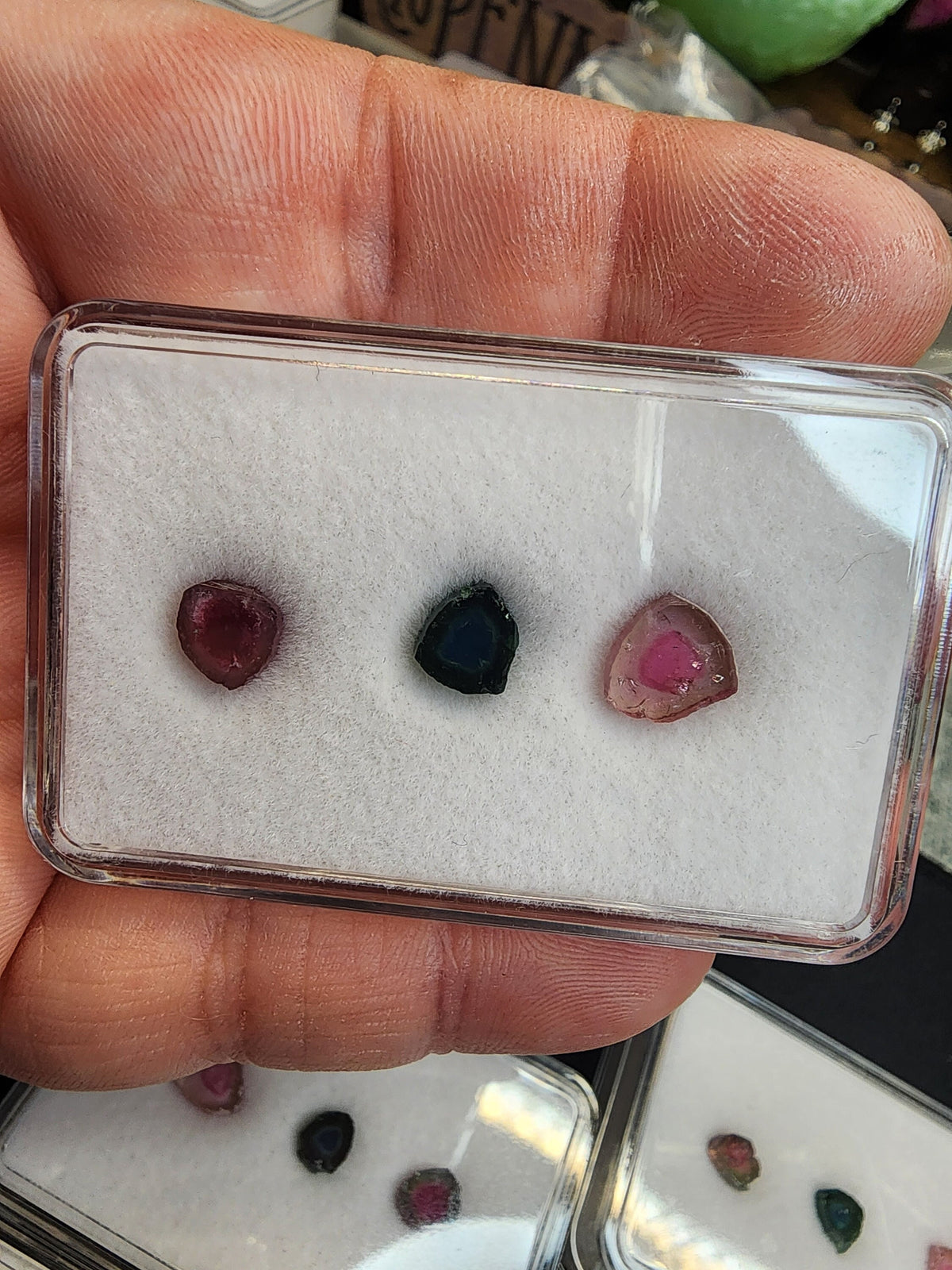 Watermelon & Mixed Tourmaline Slices - 3PC Parcels