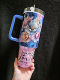 Know Your Worth Flower | 40oz Stainless Steel Epoxy Tumbler with Handle