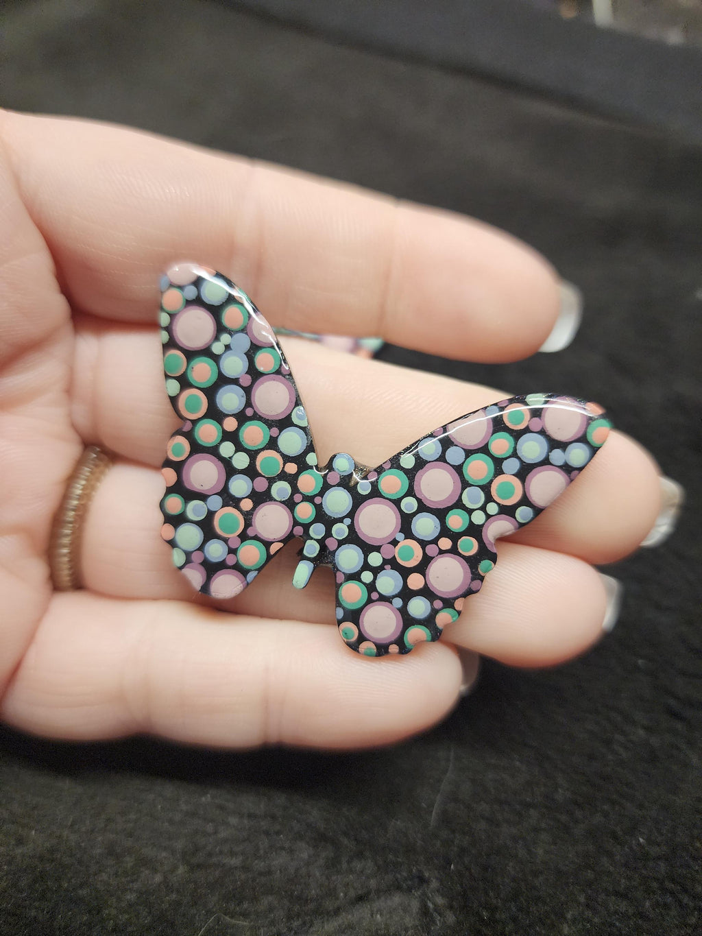Hand Painted Pastel Butterfly Magnet Set