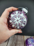 Purples - Hand Painted Mandala Glitter Ornament | Shatter Proof & Pet Friendly